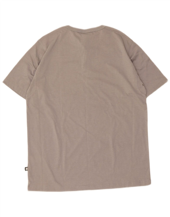 Vintage herre T-shirt top mellemgrå polyester