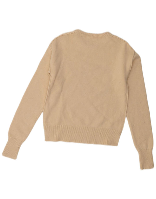 Calvin Klein piger grafisk rund hals sweater 13-14 år beige