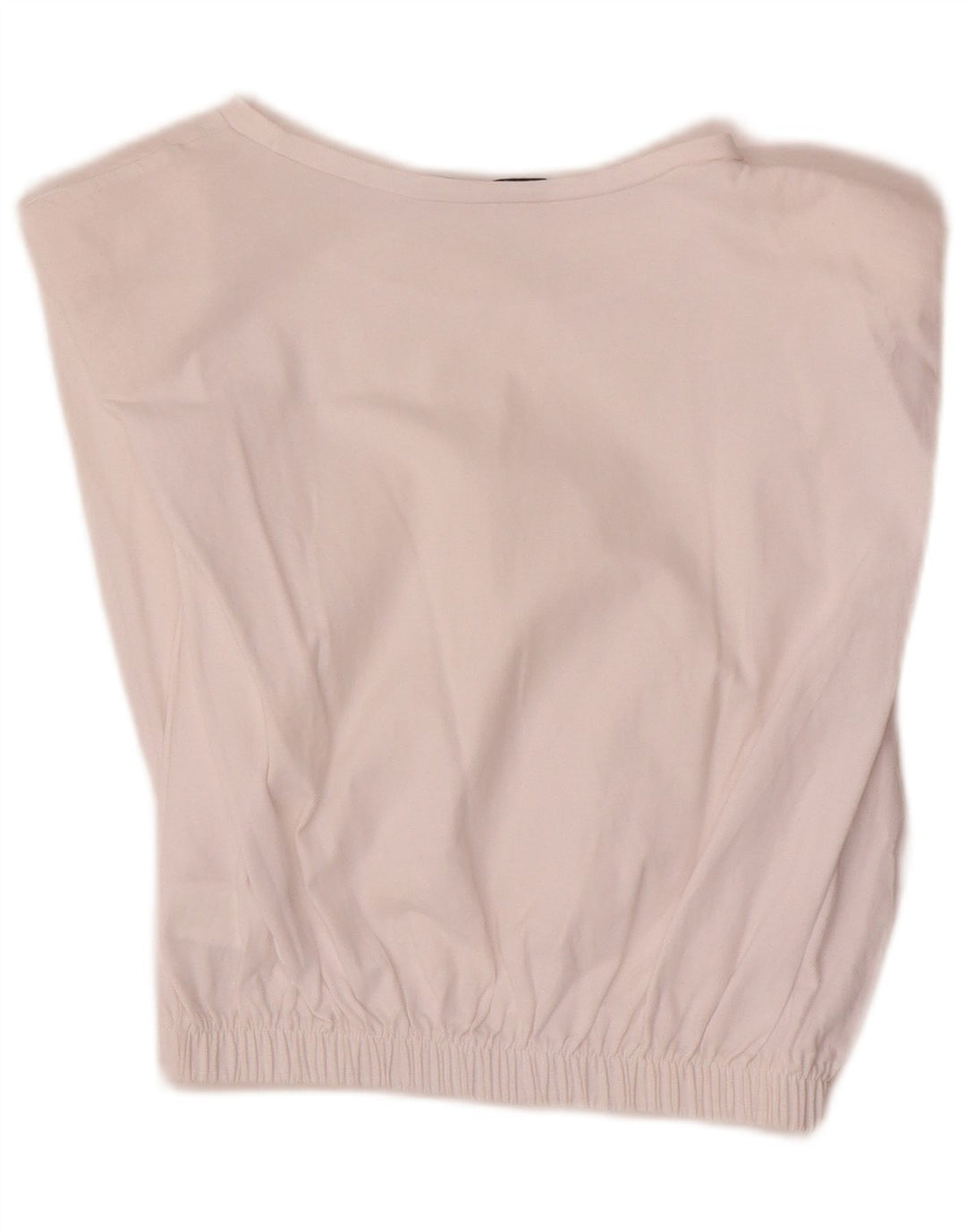 Zara Womens Crop Bluse Top UK 12 Medium White Bomuld