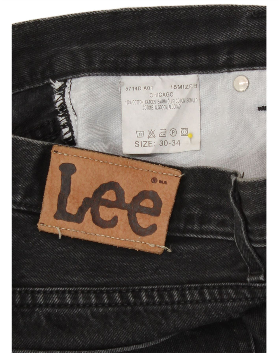 Lee Herre Chicago Straight Jeans W30 L34 Sort Bomuld