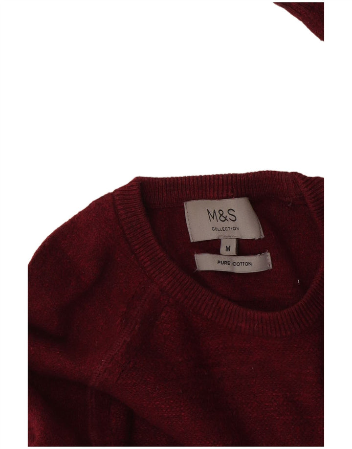 Marks & Spencer Herretrøjetrøje med rund hals Medium Bourgogne bomuld