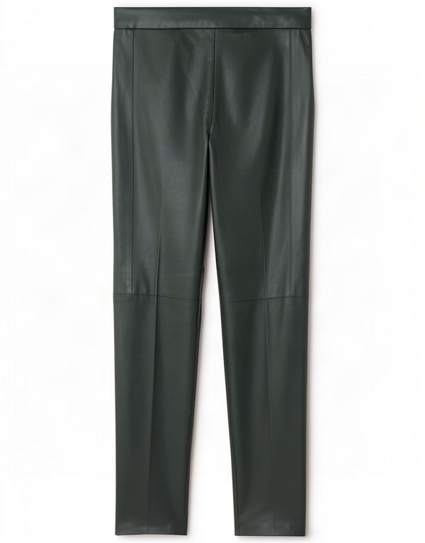 Zara Dame Skinny imiteret læderbukser Små W26 L27 Grøn polyester