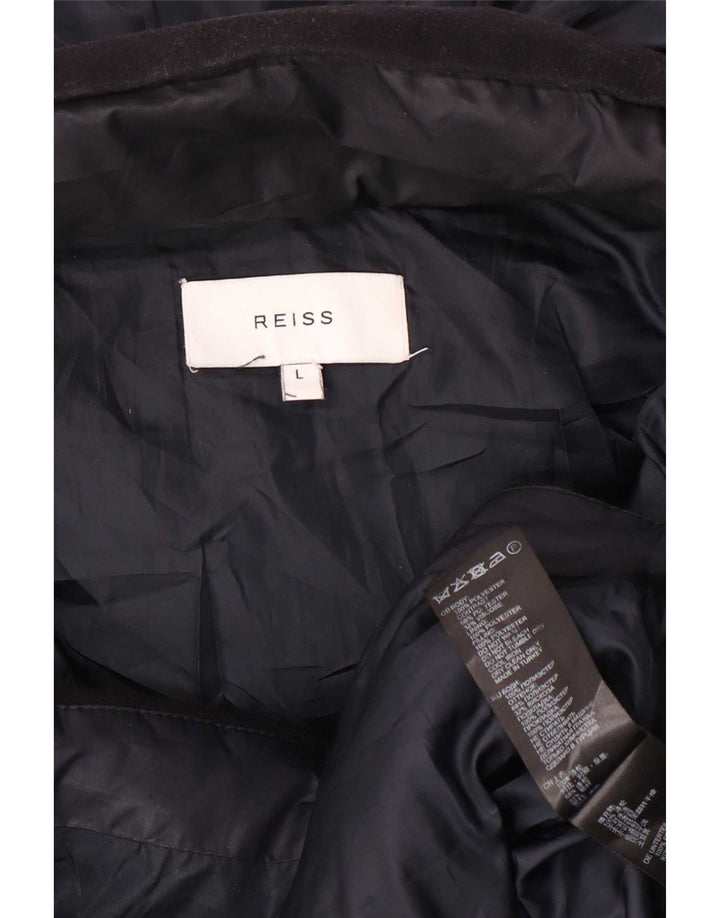 Reiss Herre hættepolstret jakke UK 40 Large Navy Blue Colourblock Polyester