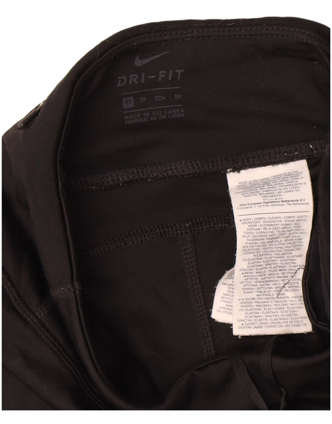 Nike Dame Dri Fit Leggings UK 6 XS Sort Polyester