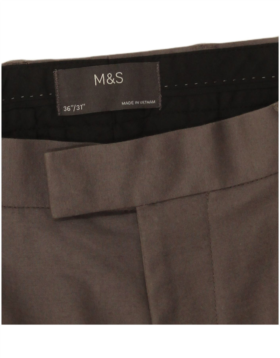 Marks & Spencer Straight Suit Bukser til mænd W36 L31 Grå bomuld