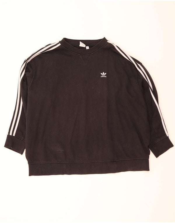 Adidas Dame Oversized Sweatshirt Jumper UK 20/22 XL Sort Bomuld