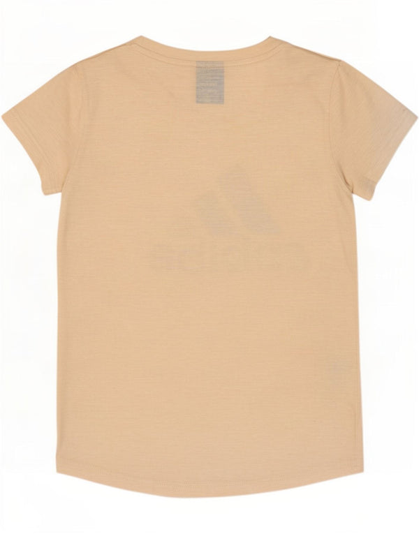 Adidas piger grafisk t-shirt top 11-12 år beige flækket bomuld