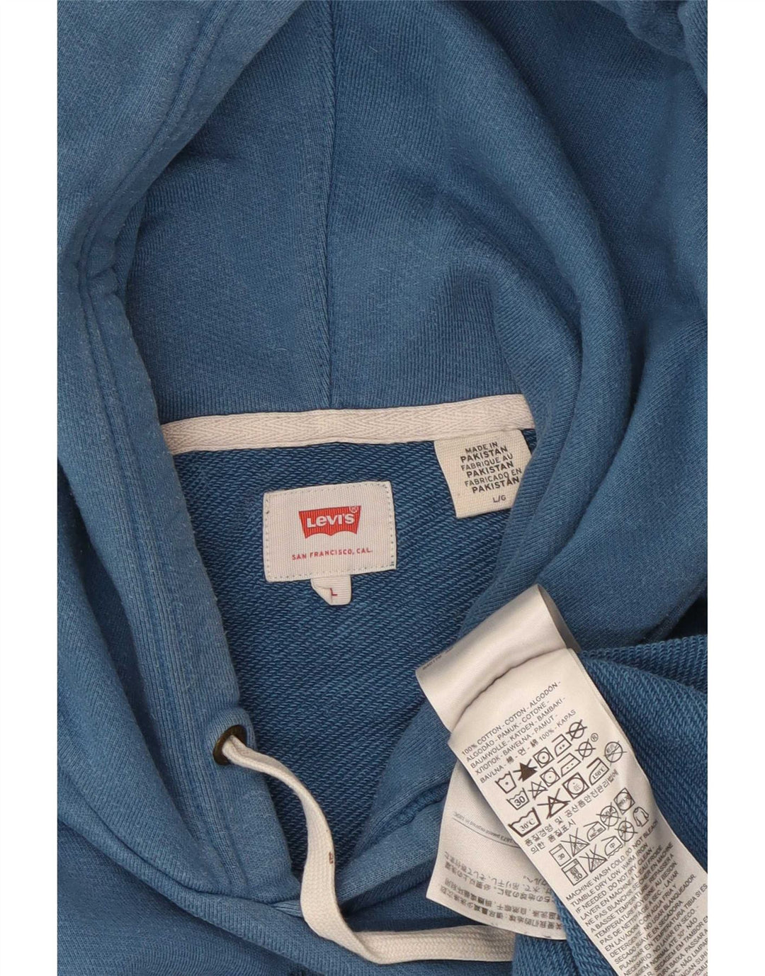 Levi's Grafisk hættetrøje til mænd, stor blå bomuld