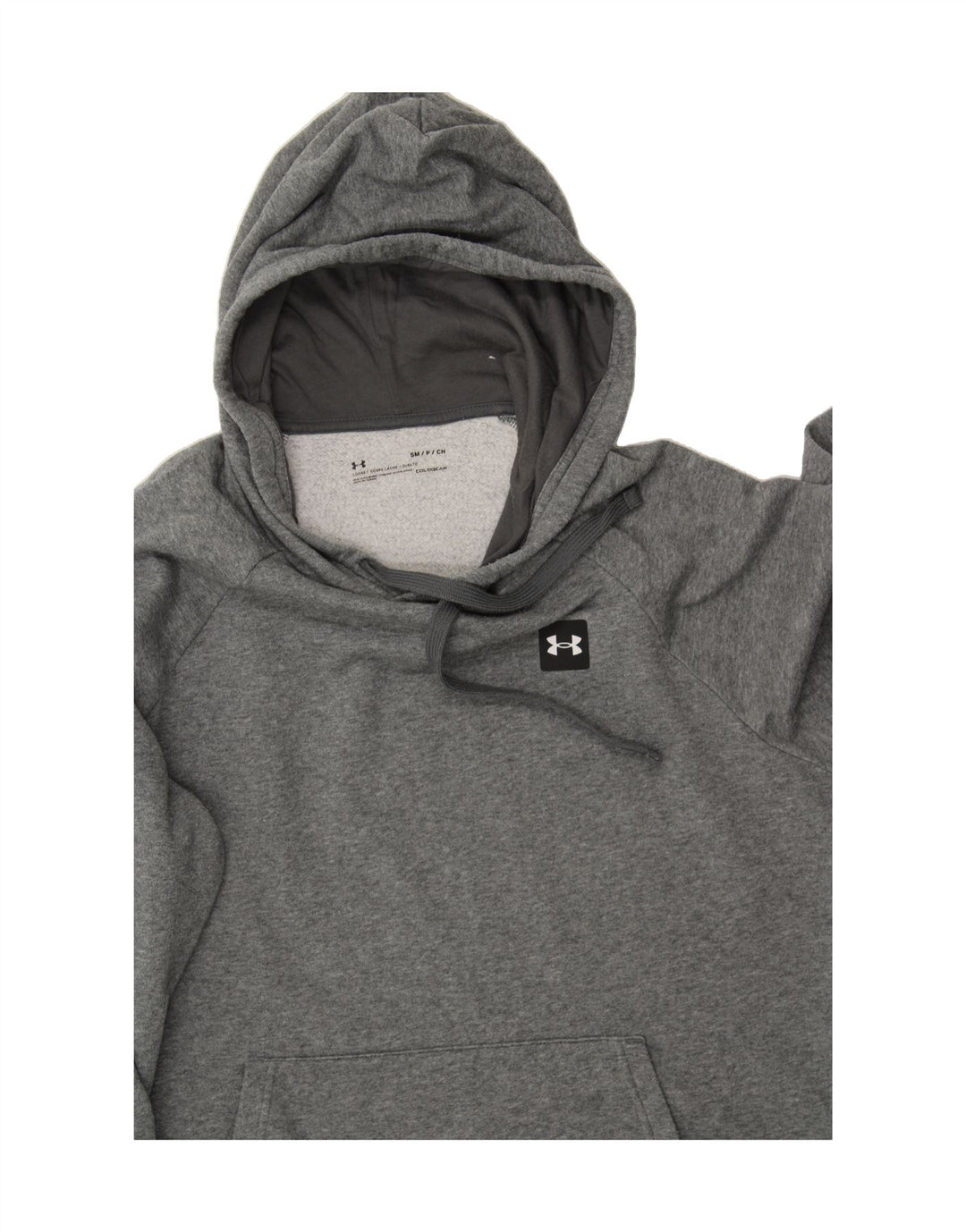 UNDER ARMOUR Mens Cold Gear Hoodie Jumper Small Grey Cotton Vintage Under Armour and Second-Hand Under Armour from Messina Hembry 