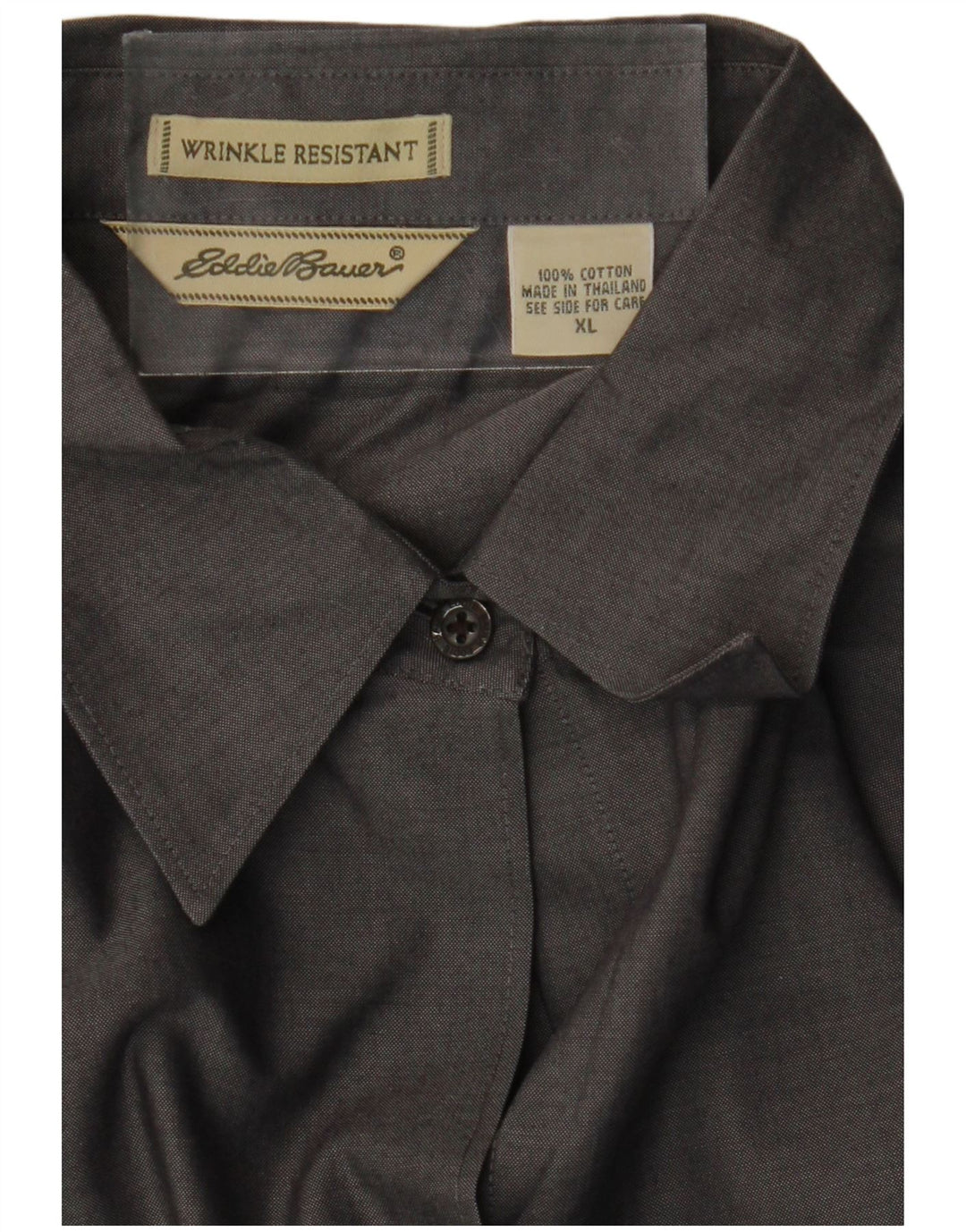 EDDIE BAUER Dameskjorte UK 18 XL Grå Bomuld