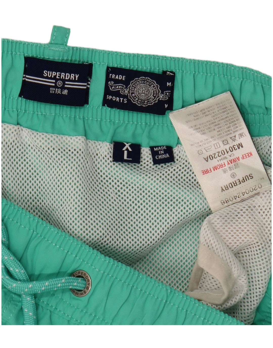Superdry Grafiske svømmeshorts til mænd XL Grøn polyester