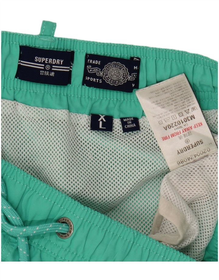 Superdry Grafiske svømmeshorts til mænd XL Grøn polyester