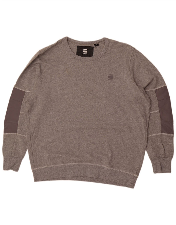 G-Star Herre Sweatshirt Jumper 2XL Grå Colourblock Bomuld