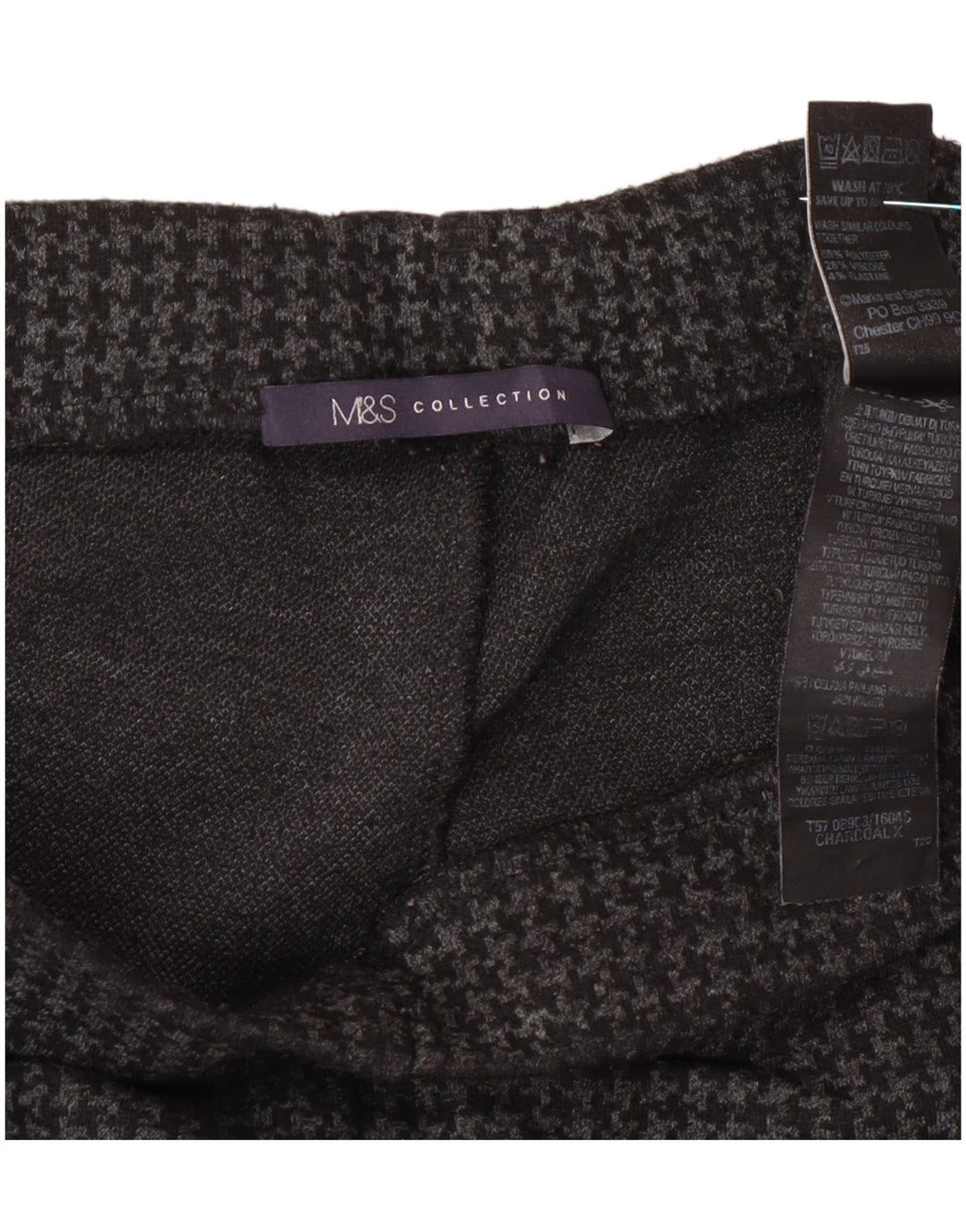 Marks & Spencer Damebukser UK 14 Large W32 L27 Grå Houndstooth