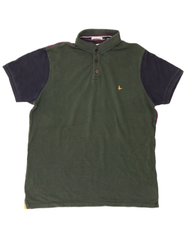 Jack Wills Herre Klassisk pasform Polo Shirt XL Grøn Colourblock Bomuld