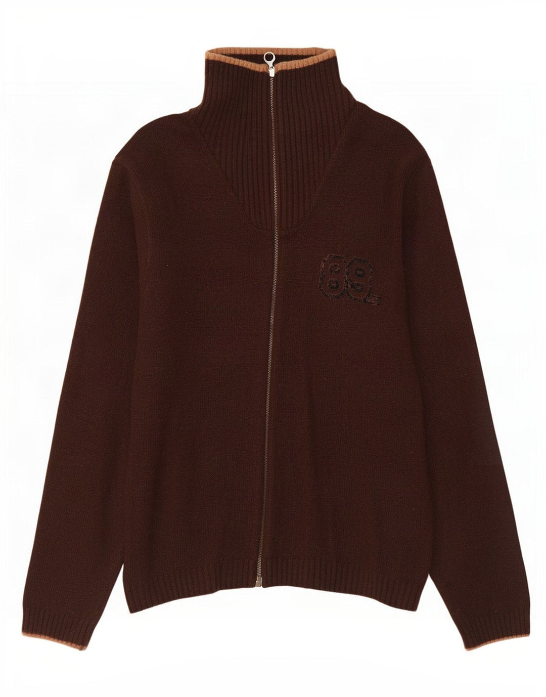 Lee Herre grafisk cardigan sweater medium brun uld