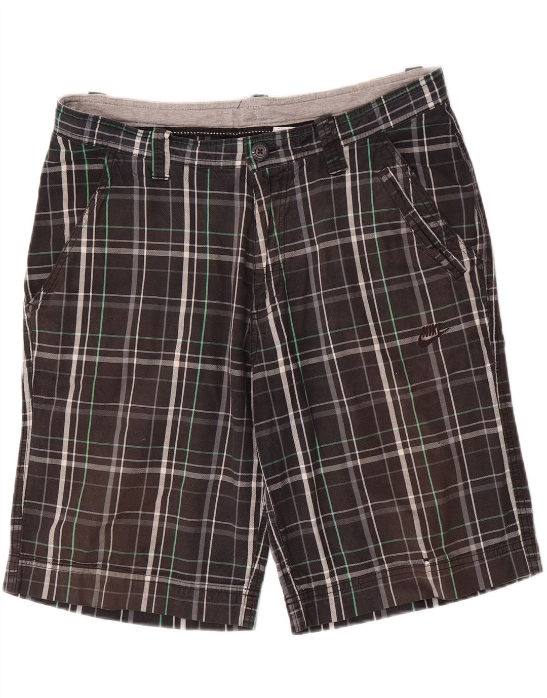 Nike Herre Casual Shorts W33 Medium Sort Plaid Bomuld Sports