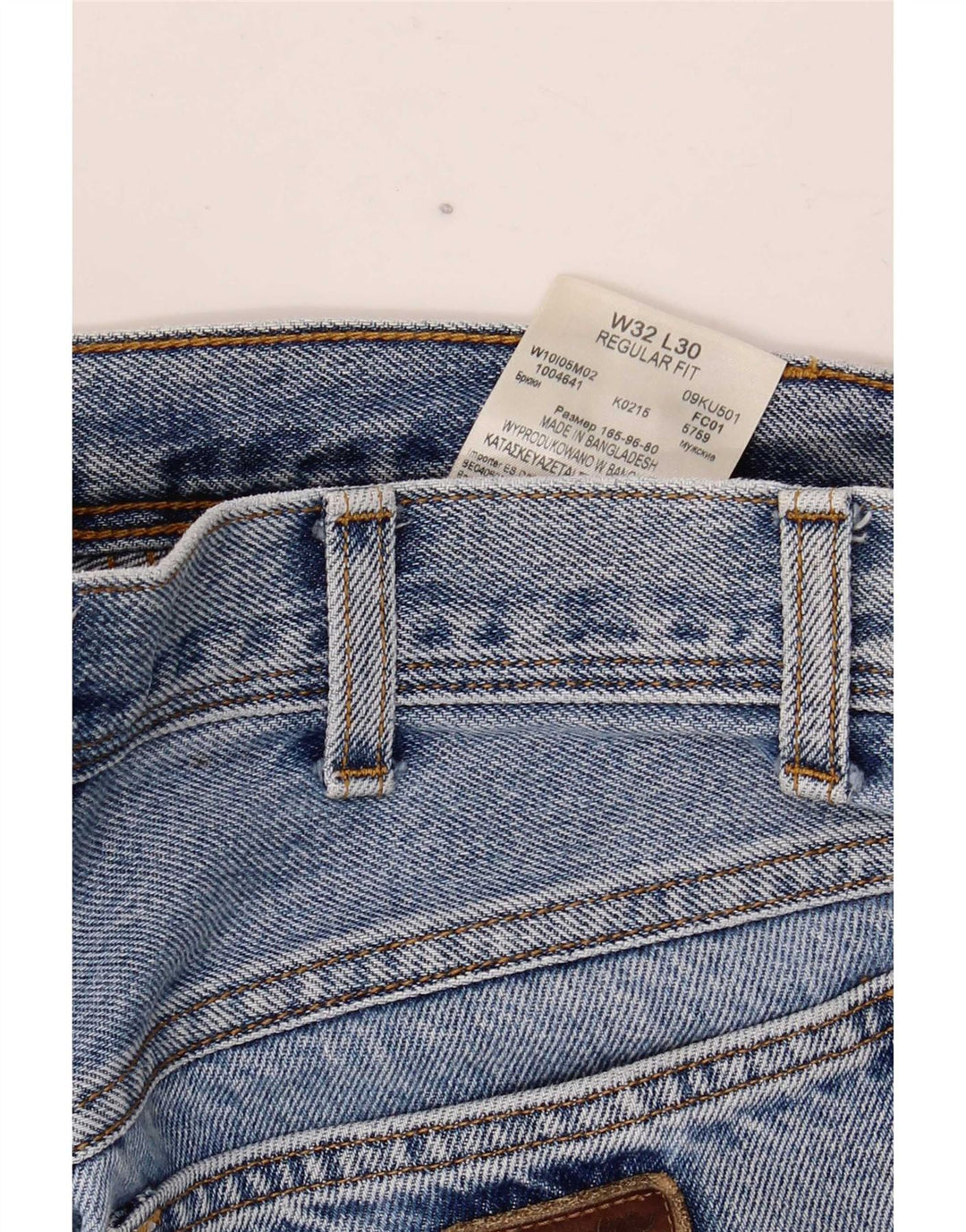 Wrangler Herre Regular Fit Straight Jeans W32 L30 Blå Bomuld