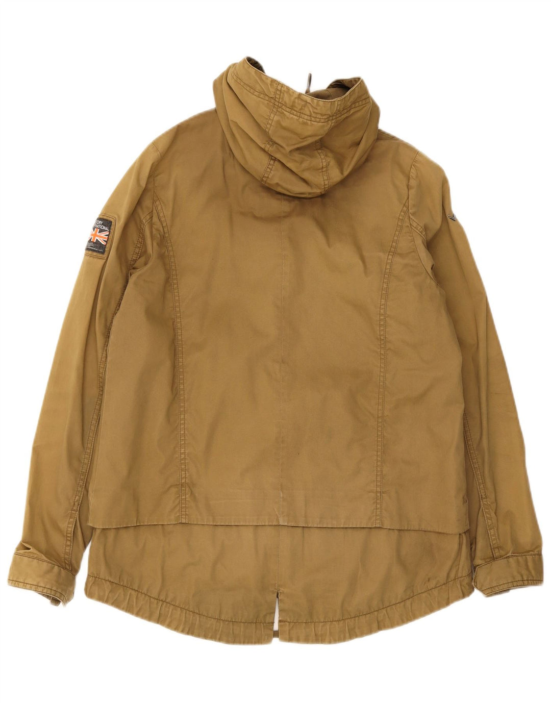 Superdry Parkajakke med hætte til kvinder UK 14 Medium Khaki Bomuld