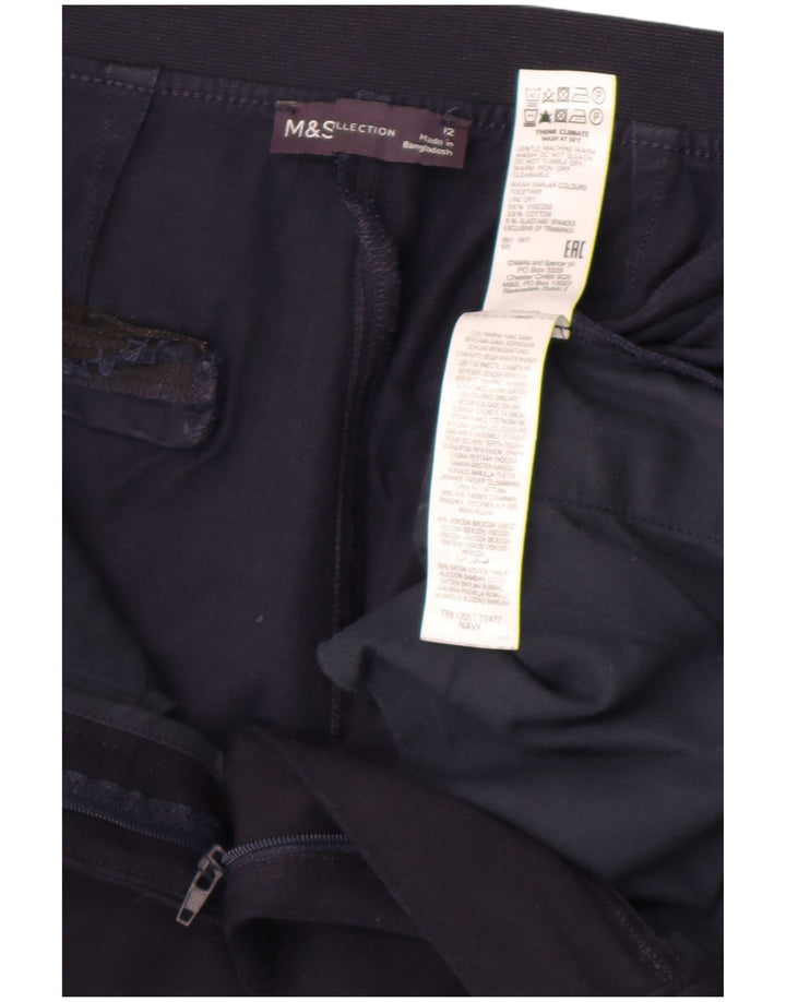 Marks & Spencer jakkesætsbukser til kvinder UK 12 Medium W30 L26 Marineblå
