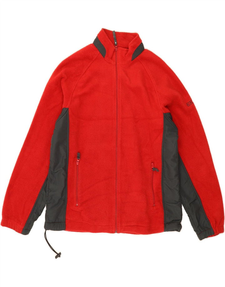 CHAPS Mens Fleece Jacket UK 40 Large Red Colourblock Polyester Vintage Chaps and Second-Hand Chaps from Messina Hembry 