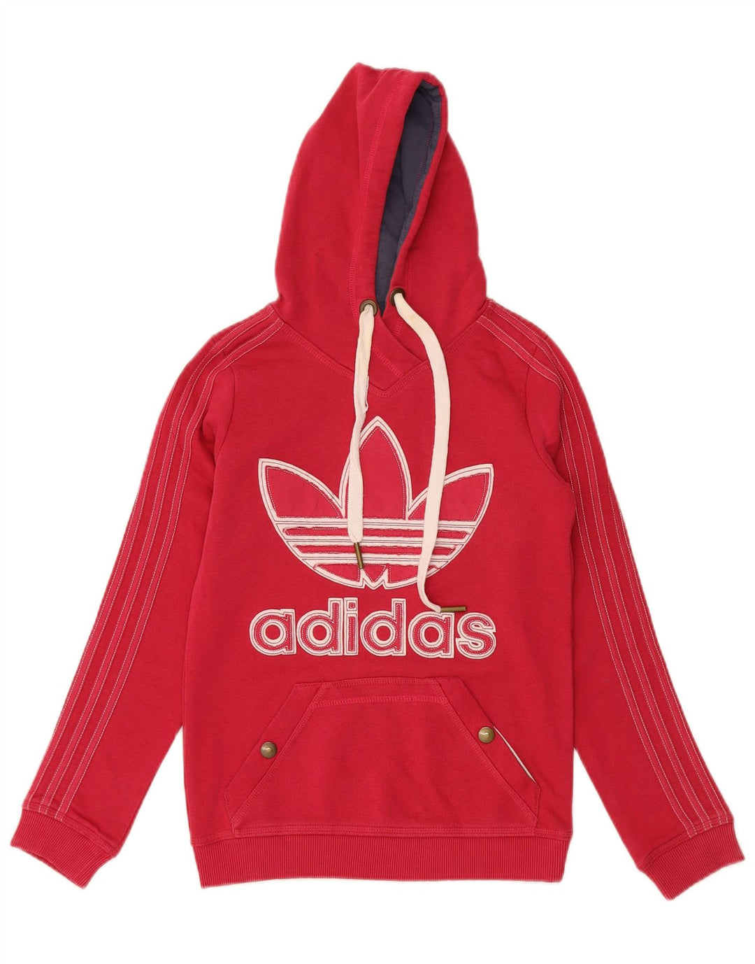 ADIDAS Womens Graphic Hoodie Jumper EU 40 Medium Pink