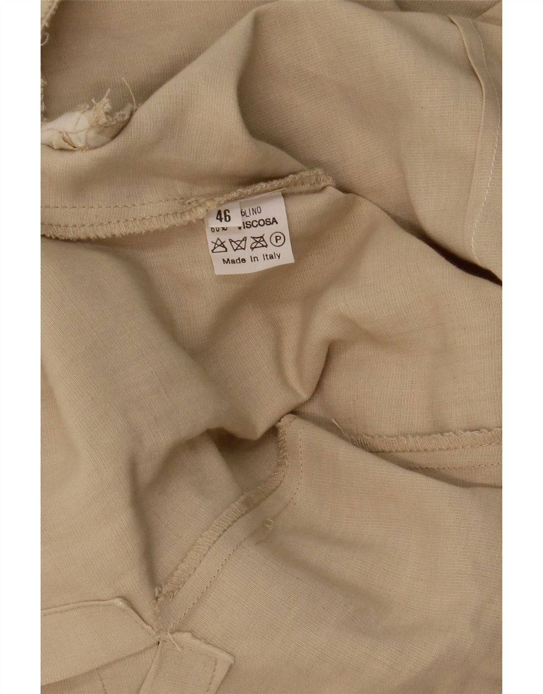VINTAGE kortærmet 3-knaps blazerjakke til kvinder IT 46 Large Beige