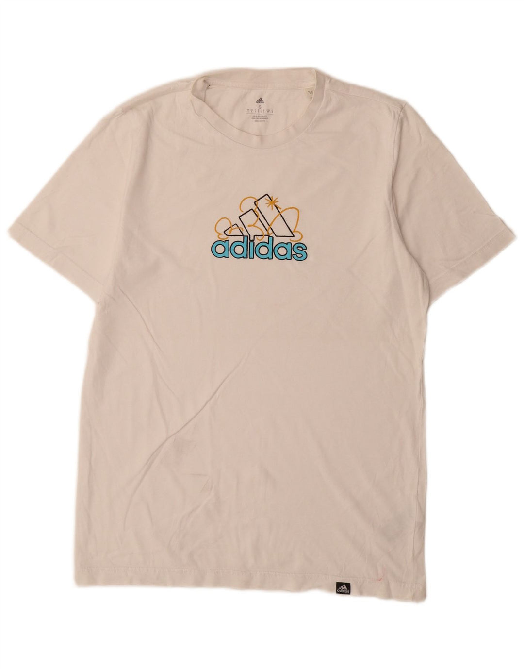 Adidas Grafisk T-shirt top til mænd, lille hvid bomuld