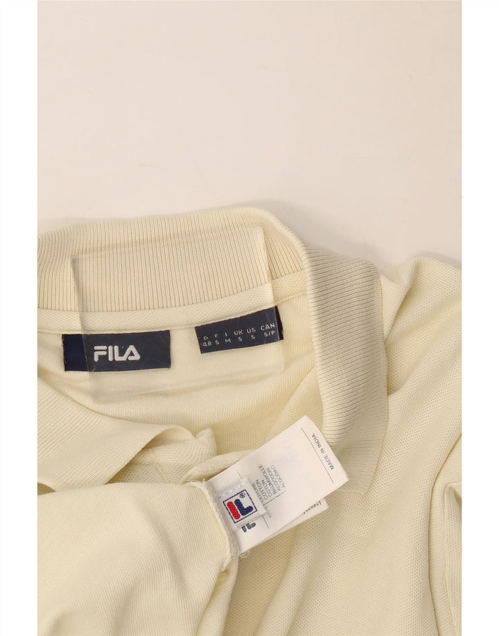 Fila Polo skjorte til mænd, lille råhvid bomuld