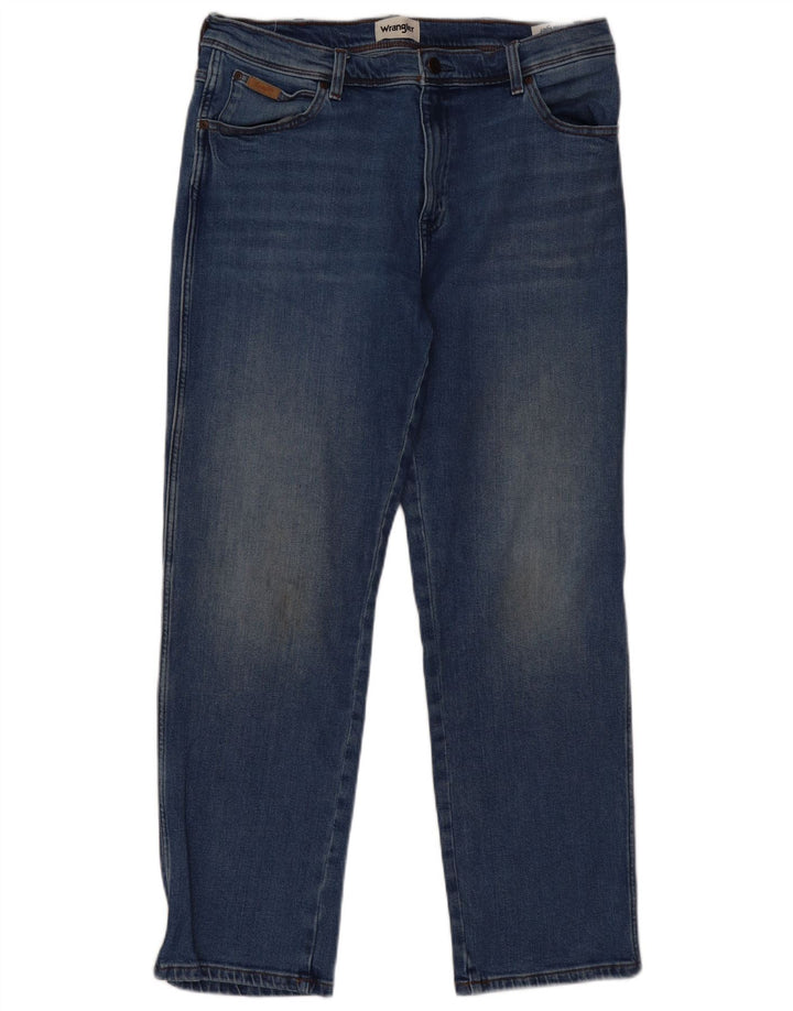 Wrangler Herre Texas Straight Jeans W36 L32 Blå Bomuld