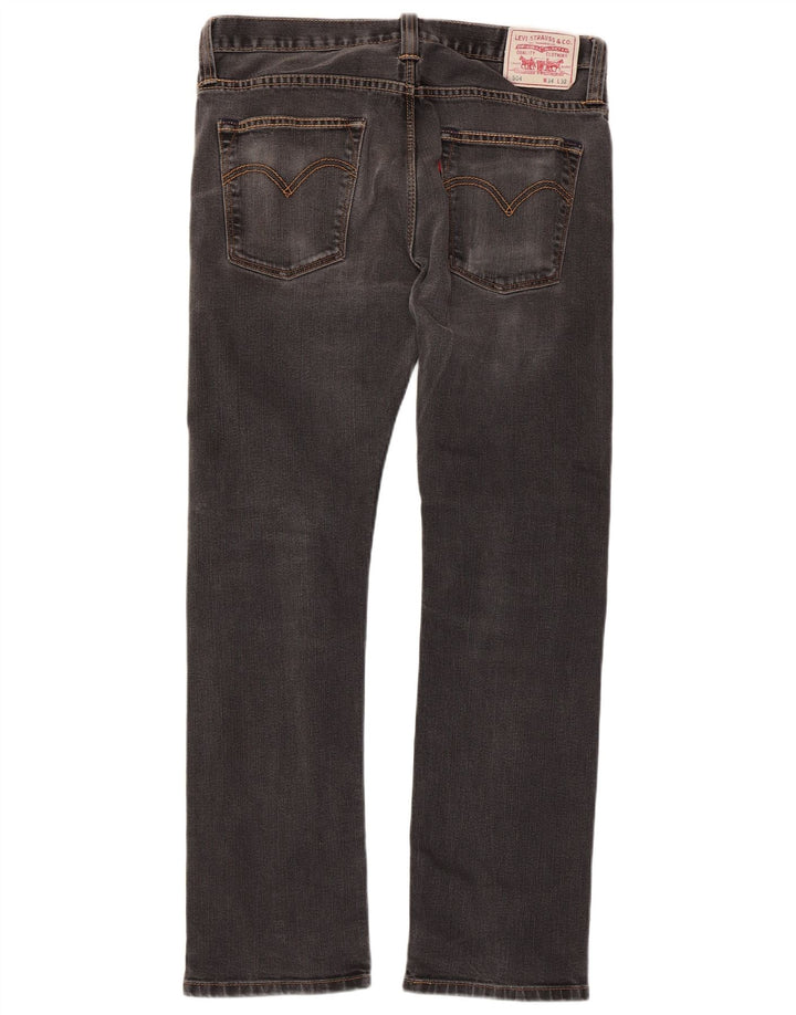 LEVI'S Herre 504 Straight Jeans W34 L32 Sort Bomuld