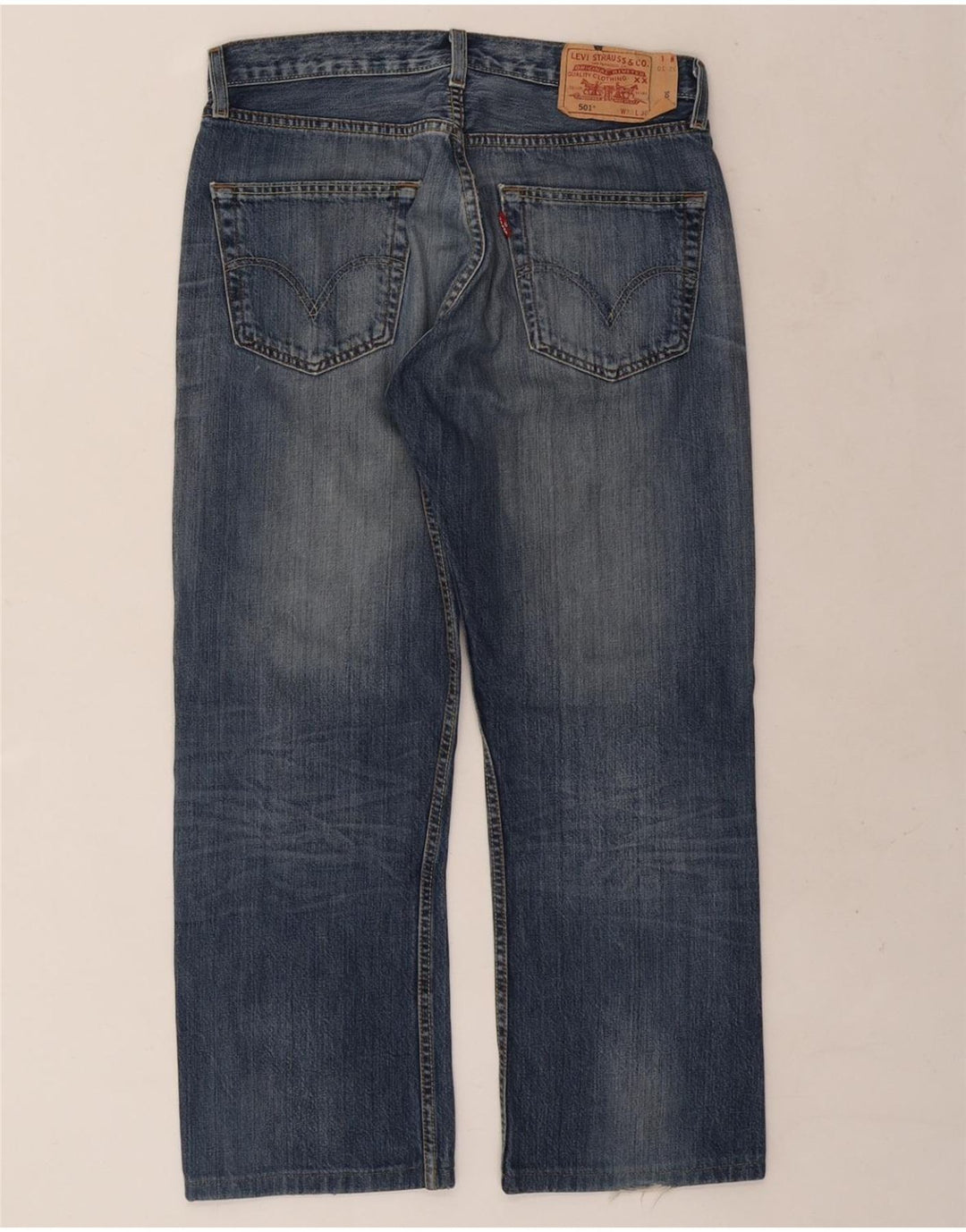 LEVI'S Herre 501 Straight Jeans W32 L26 Blå Bomuld