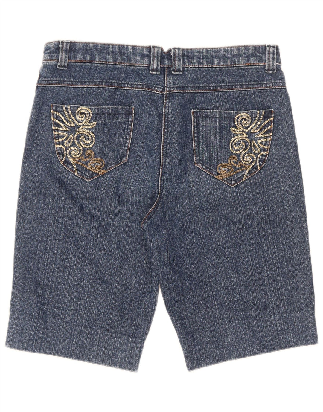M&Co Dame denim Shorts UK 12 Medium W32 Blå Bomuld