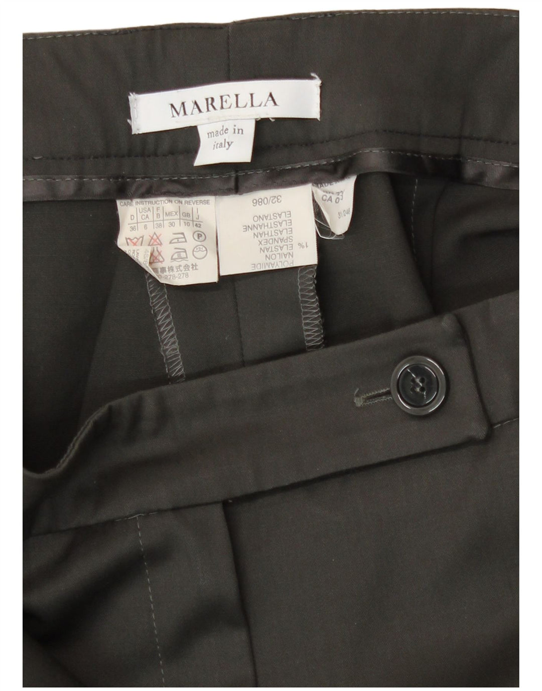 Marella Damedragt med 2 knapper, 2 dele UK 10 Small W27 L30 Brun Uld