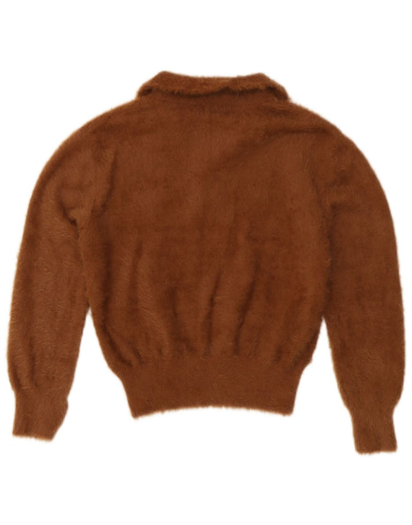 Zara Girls Polo Neck Jumper Sweater 12-13 År Stor Brun Nylon