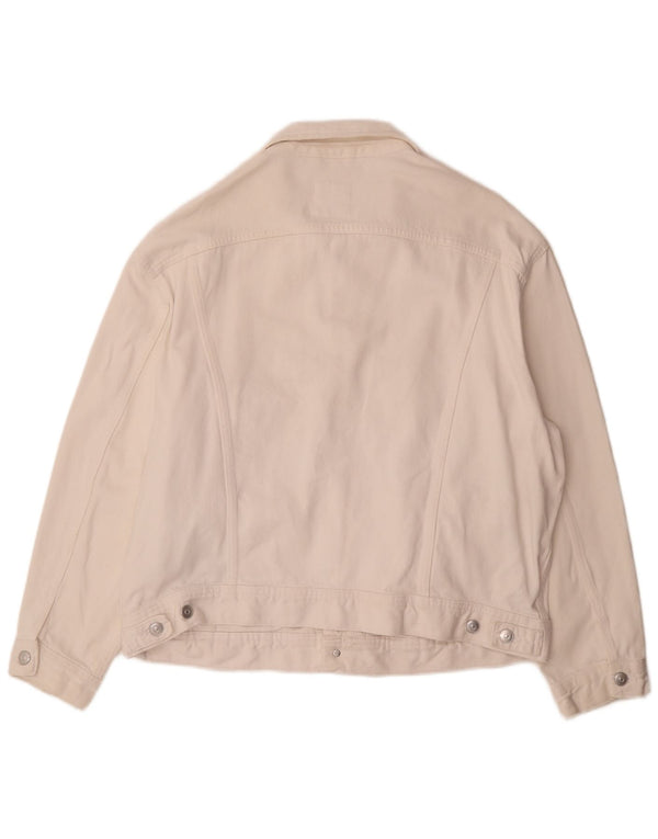 Zara Herre denimjakke UK 38 Medium White Bomuld