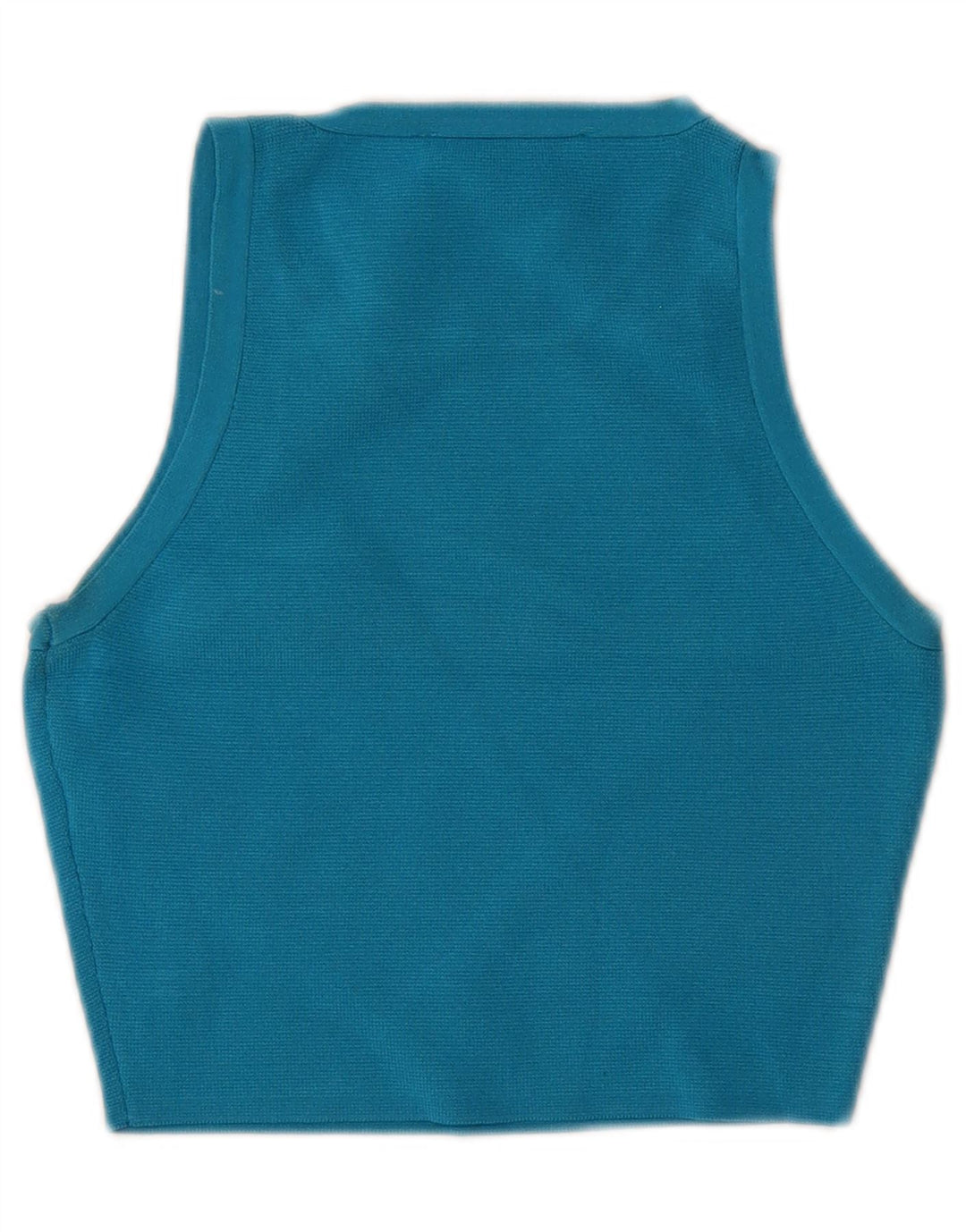 Zara Womens Crop Vest Top UK 8 Small Blue Viscose
