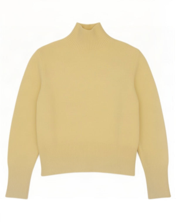 Zara Womens Turtle Neck Jumper Sweater UK 18 XL Yellow Nylon