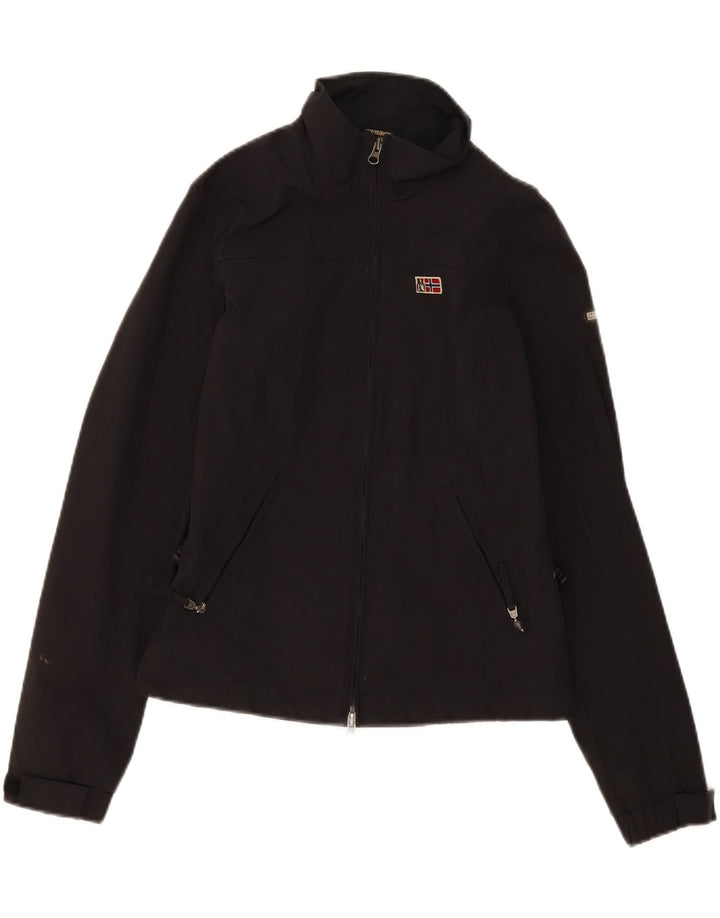 NAPAPIJRI Womens Windbreaker Jacket UK 16 Large Black Vintage Napapijri and Second-Hand Napapijri from Messina Hembry 