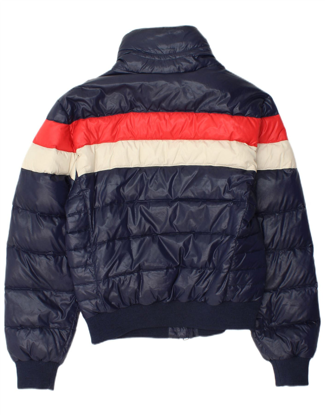 Crust Herre Bomber Polstret Jakke UK 38 Medium Navy Blue Colourblock
