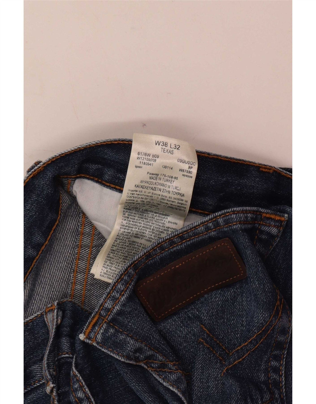 Wrangler Herre Texas Straight Jeans W38 L32 Blå Bomuld