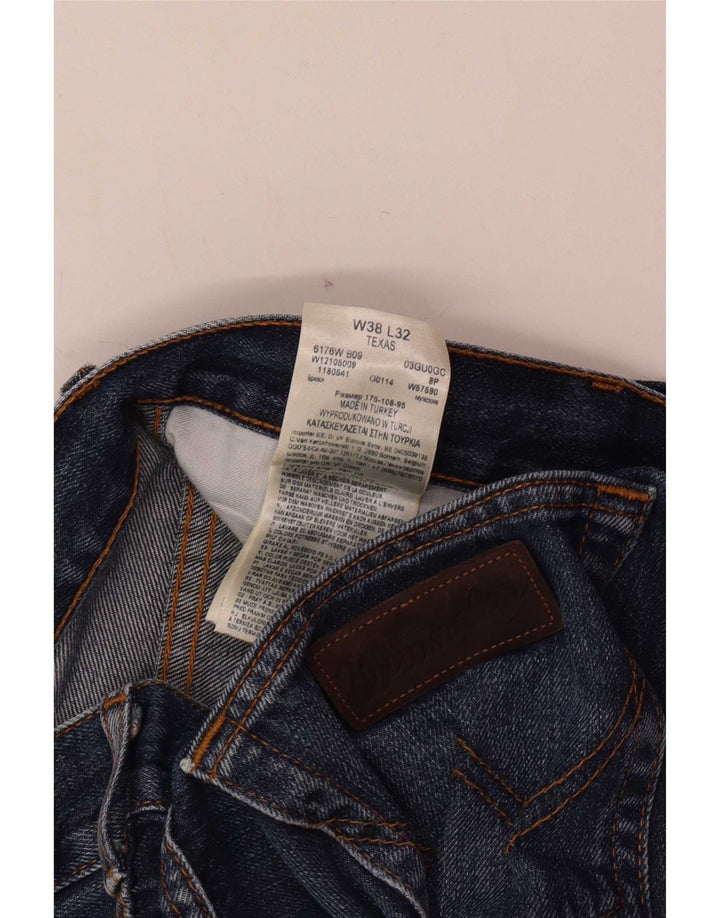 Wrangler Herre Texas Straight Jeans W38 L32 Blå Bomuld