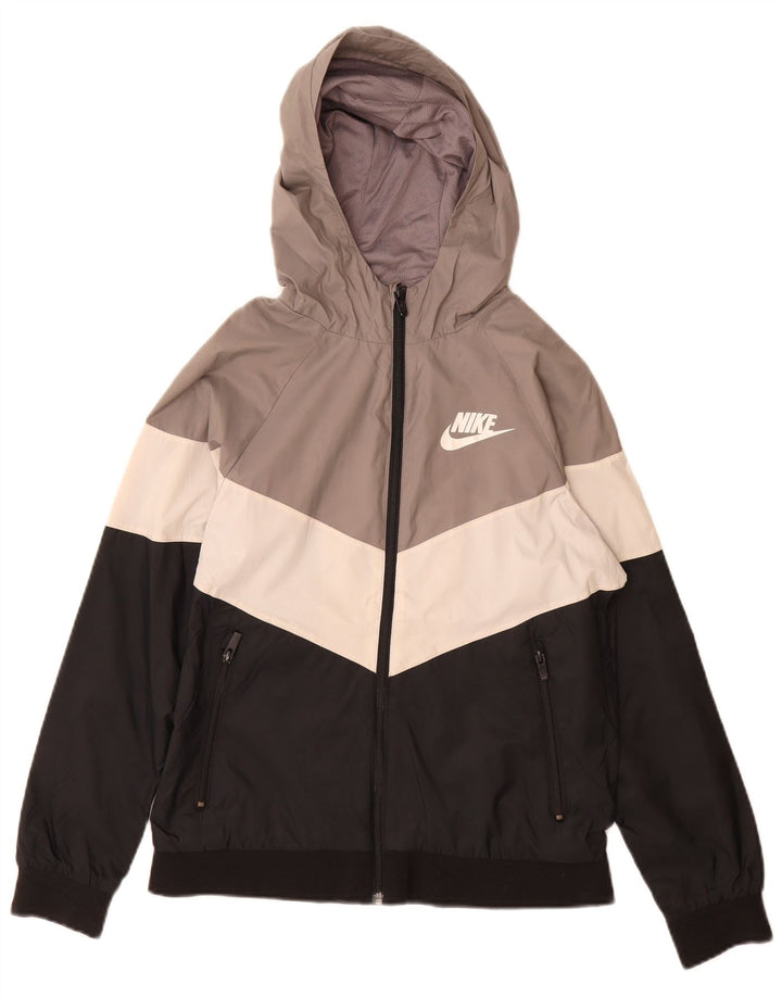 Nike Regnjakke med hætte til drenge 12-13 år Stor flerfarvet nylon