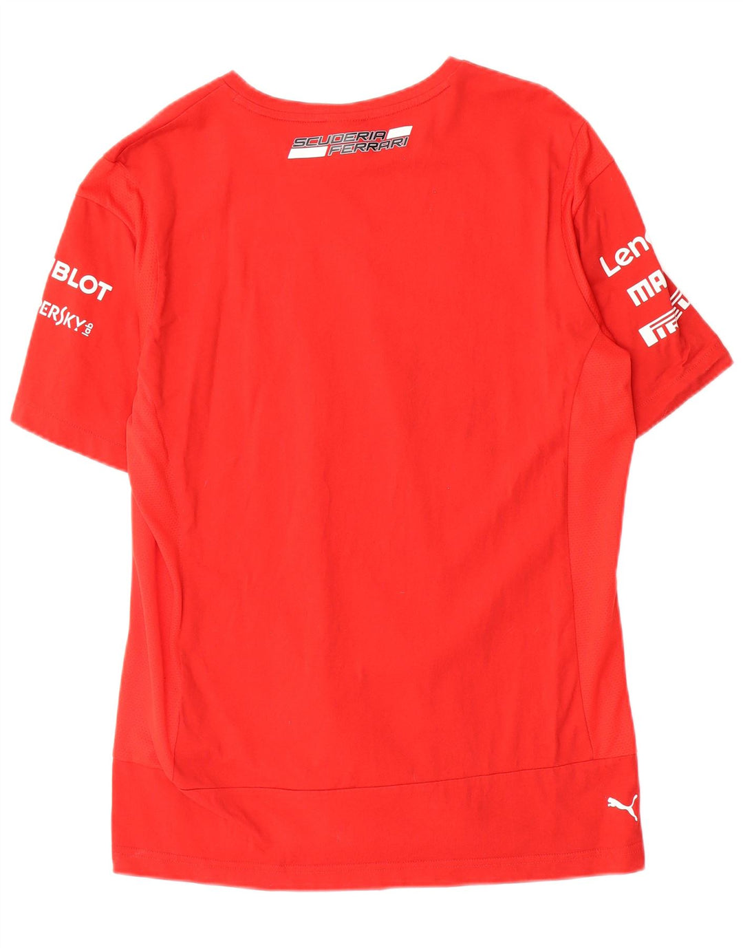 Puma Herre Ferrari Grafisk T-Shirt Top Stor Rød Bomuld