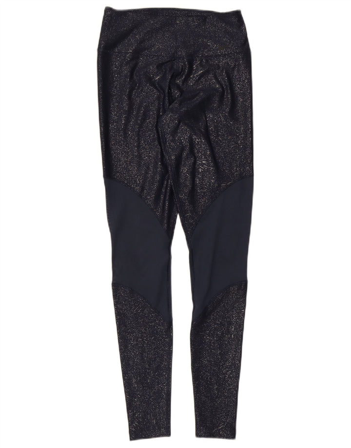 Nike Dame Leggings UK 4 XS Marineblå Colourblock Polyester