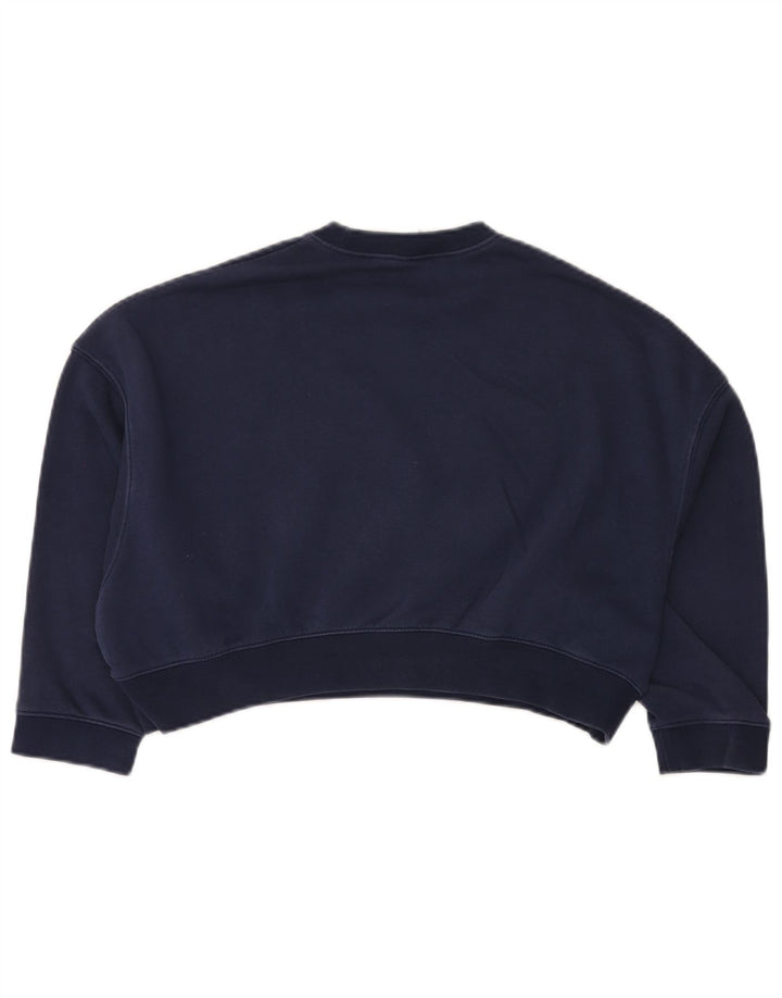 NIKE Girls Crop Oversized Sweatshirt Jumper 10-11 år Medium Navyblå