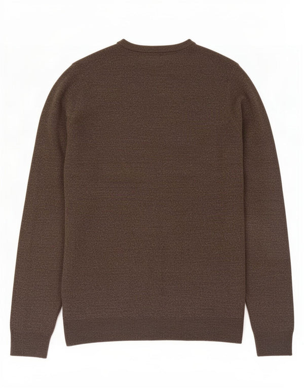 Marks & Spencer Herre sweater med rund hals, medium brun akryl