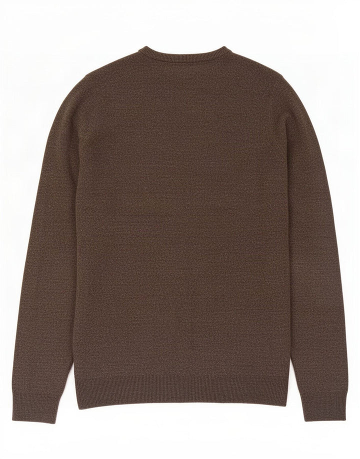 Marks & Spencer Herre sweater med rund hals, medium brun akryl
