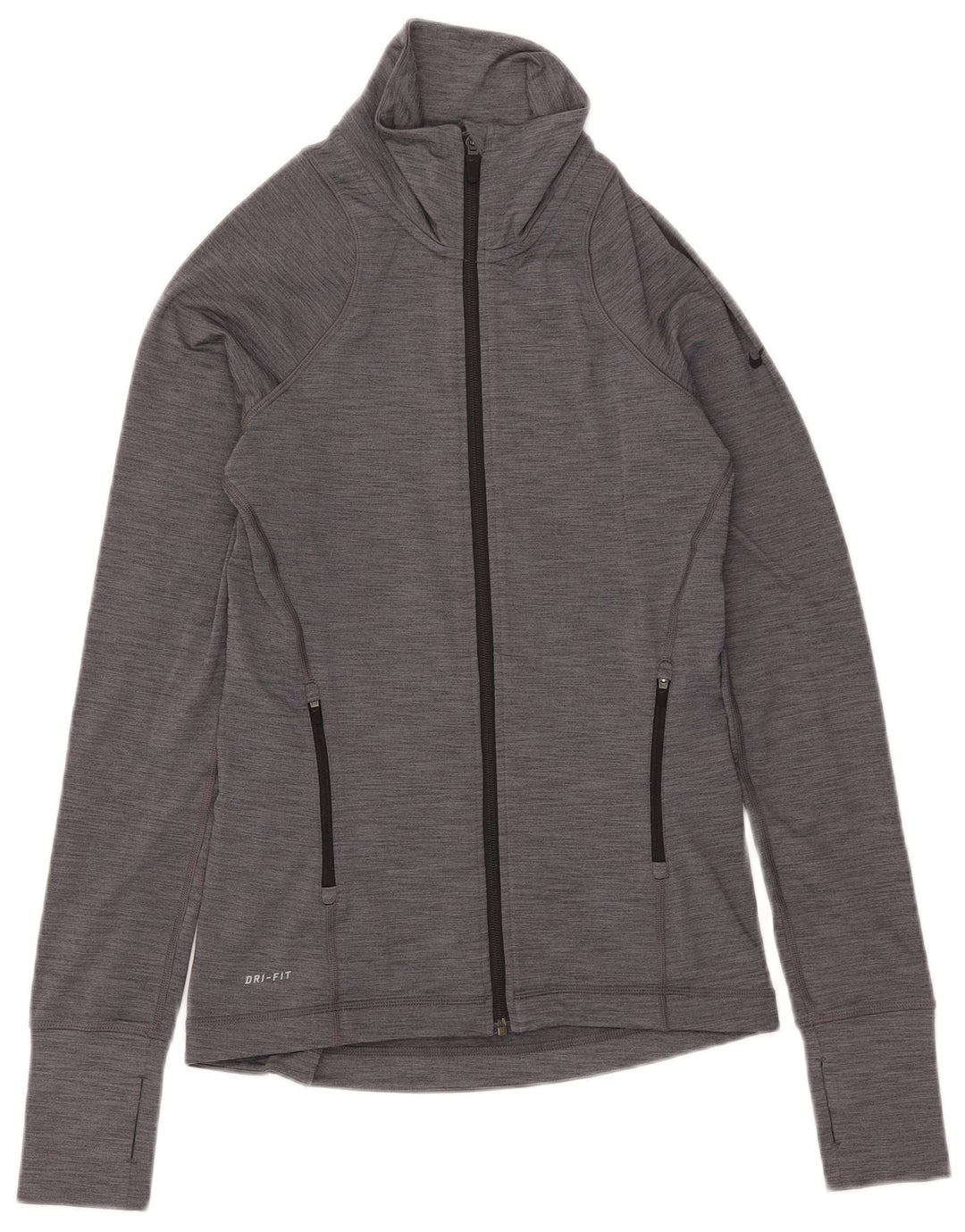 Nike Dame Dri Fit træningsdragt Topjakke UK 10 Small Grey Flecked
