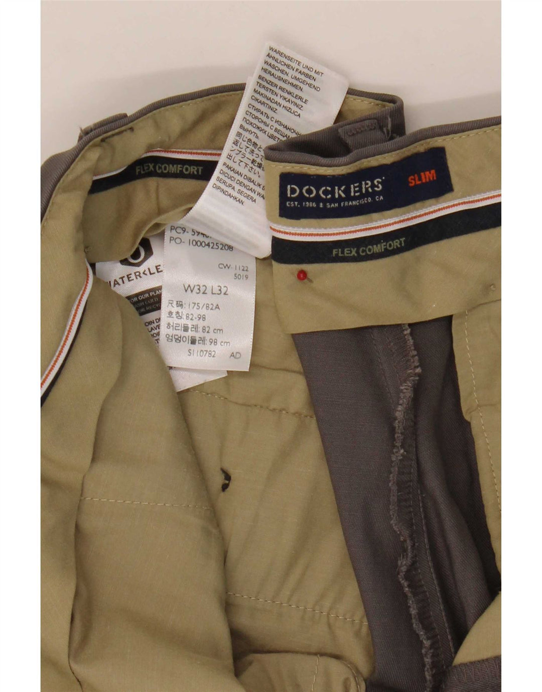 Dockers Herre Slim Chino Bukser W32 L27 Grå Bomuld